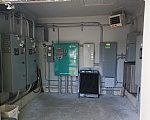 Industrial electrical switchgear room.